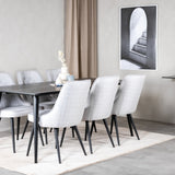 Dipp jídelní stůl - 180*90cm - Černá dýha / celé černé nohy +Velvet Deluxe Di