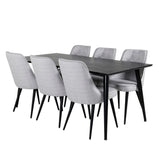 Dipp jídelní stůl - 180*90cm - Černá dýha / celé černé nohy +Velvet Deluxe Di