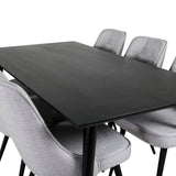 Dipp jídelní stůl - 180*90cm - Černá dýha / celé černé nohy +Velvet Deluxe Di