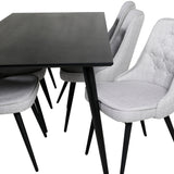 Dipp jídelní stůl - 180*90cm - Černá dýha / celé černé nohy +Velvet Deluxe Di