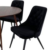 Plaza Kulatý stůl 100 cm - Ořechová deska - Ořechové nohy+Jídelní židle Velvet Deluxe