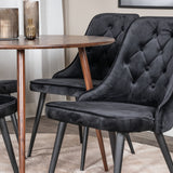 Plaza Kulatý stůl 100 cm - Ořechová deska - Ořechové nohy+Jídelní židle Velvet Deluxe