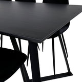 Jídelní stůl Marina - černá deska / černé nohy + jídelní židle Polar - černé nohy /