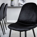 Jídelní stůl Marina - černá deska / černé nohy + jídelní židle Polar - černé nohy /