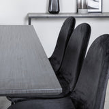 Jídelní stůl Marina - černá deska / černé nohy + jídelní židle Polar - černé nohy /