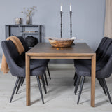 Posuvný prodlužovací stůl - Dub kouřový - 170+40+40 cm + Jídelní židle Velvet Deluxe -