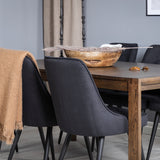 Posuvný prodlužovací stůl - Dub kouřový - 170+40+40 cm + Jídelní židle Velvet Deluxe -