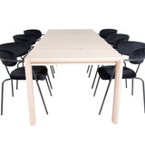 Slider Extension Table - White Wash - 170+40+40cm +Arrow křeslo - Černé nohy