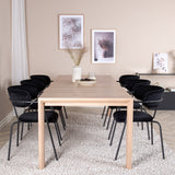Slider Extension Table - White Wash - 170+40+40cm +Arrow křeslo - Černé nohy