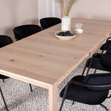 Slider Extension Table - White Wash - 170+40+40cm +Arrow křeslo - Černé nohy