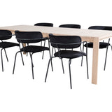 Slider Extension Table - White Wash - 170+40+40cm +Arrow křeslo - Černé nohy