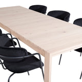 Slider Extension Table - White Wash - 170+40+40cm +Arrow křeslo - Černé nohy