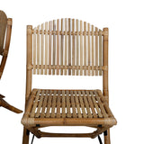 Erica Jídelní stůl akáciová drátěná kartáčovaná 214*100+Cane Skládací jídelní židle - Bambus / šedá Cushion_6