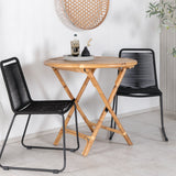 Cane Café stůl ø80cm - Stohovací židle Bamboo+Lindos - Black Alu / Black Rope_2
