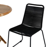Cane Café stůl ø80cm - Stohovací židle Bamboo+Lindos - Black Alu / Black Rope_2