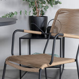 Jídelní stůl Alma - Black Alu - ø120cm+Lindos - Křeslo - Black Alu / Latte Rope_4