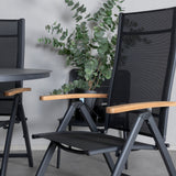 Jídelní stůl Alma - černý Alu - ø120cm+Panama Light 5poschoďová židle Černá / Černá a teak_4