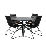 Jídelní stůl Alma - Black Alu - ø120cm+Bois křeslo - Black Alu / Black Lane / Acacia_4