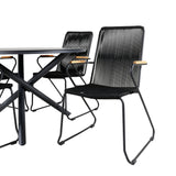 Jídelní stůl Alma - Black Alu - ø120cm+Bois křeslo - Black Alu / Black Lane / Acacia_4