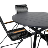 Jídelní stůl Alma - Black Alu - ø120cm+Bois křeslo - Black Alu / Black Lane / Acacia_4