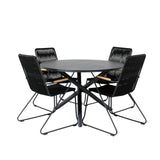 Jídelní stůl Alma - Black Alu - ø120cm+Bois křeslo - Black Alu / Black Lane / Acacia_4