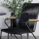 Jídelní stůl Alma - Black Alu - ø120cm+Bois křeslo - Black Alu / Black Lane / Acacia_4
