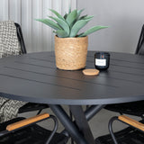 Jídelní stůl Alma - Black Alu - ø120cm+Bois křeslo - Black Alu / Black Lane / Acacia_4
