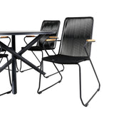 Jídelní stůl Alma - Black Alu - ø120cm+Bois křeslo - Black Alu / Black Lane / Acacia_4