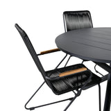 Jídelní stůl Alma - Black Alu - ø120cm+Bois křeslo - Black Alu / Black Lane / Acacia_4