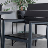 Jídelní stůl Alma - černý Alu - ø120cm + židle na výšku (stohovatelné) - Black Alu / Black Aintwood_4