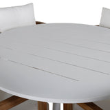 Jídelní stůl Alma - Bílý Alu - ø120cm+Jídelní židle Erica-akátový drátěný kartáčovaný/bílý polštář_4