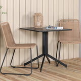 Kavárenský stůl Way 70*70+Lindos Stohovací židle - Black Alu / Latte Rope_2