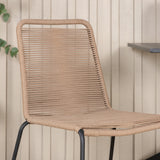 Kavárenský stůl Way 70*70+Lindos Stohovací židle - Black Alu / Latte Rope_2