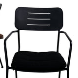 Doory Jídelní stůl - černá ocel / akátová deska v teakovém vzhledu - 250*100cm+Nicke Jídelní židle š. loketní opěrka - Black Steel_6