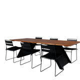 Jídelní stůl Doory - černá ocel / akátová deska v teakovém vzhledu - 250*100 cm + jídelní židle Lina - Black_6