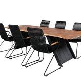 Jídelní stůl Doory - černá ocel / akátová deska v teakovém vzhledu - 250*100 cm + křeslo Bois - Black Alu / Black Lano / Acacia_6