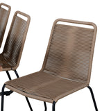 Jídelní stůl Doory - černá ocel / akátová deska v teakovém vzhledu - 250*100 cm + stohovací židle Lindos - Black Alu / Latte Rope_8
