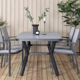 Jídelní stůl Virya - BLACK Alu / šedé sklo - malý stůl + stohovací židle Copacabana - Black/Grey_4