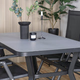 Jídelní stůl Virya - BLACK Alu / šedé sklo - malý stůl+Break 5:pos Židle - Black/Black_4