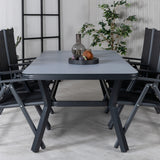 Jídelní stůl Virya - černá Alu / šedé sklo - velký stůl + židle Break 5:pos - Black/Black_6