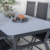 Jídelní stůl Virya - černá Alu / šedé sklo - velký stůl + židle Break 5:pos - Black/Black_6