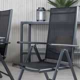 Jídelní stůl Virya - černá Alu / šedé sklo - velký stůl + židle Break 5:pos - Black/Black_6