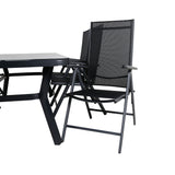 Jídelní stůl Virya - černá Alu / šedé sklo - velký stůl + židle Break 5:pos - Black/Black_6