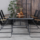 Jídelní stůl+Bois křeslo Dallas - Black Alu / Black Rope / Acacia_6