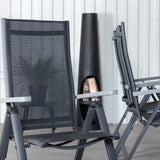 Albany Table - 224/324 - Black/Grey+Albany Light 5-pos - black / Black textilene and gray teak_6