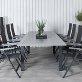 Albany Table - 224/324 - Black/Grey+Albany Light 5-pos - black / Black textilene and gray teak_8
