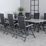 Albany Table - 224/324 - Black/Grey+Albany Light 5-pos - black / Black textilene and gray teak_8