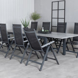 Albany Table - 224/324 - Black/Grey+Albany Light 5-pos - black / Black textilene and gray teak_8