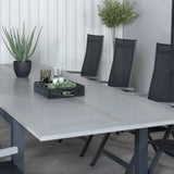 Albany Table - 224/324 - Black/Grey+Albany Light 5-pos - black / Black textilene and gray teak_8