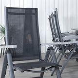 Albany Table - 224/324 - Black/Grey+Albany Light 5-pos - black / Black textilene and gray teak_8